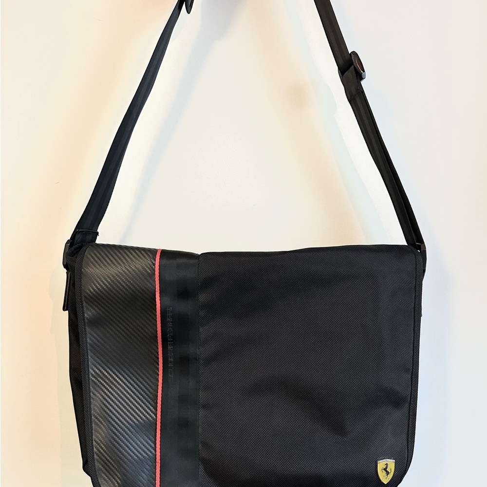 Ferrari Black Messenger Bag